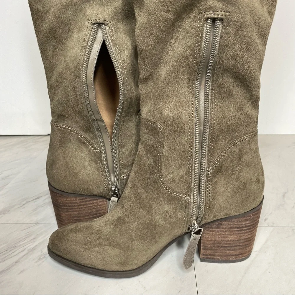 New! BP Luke Gray Green Faux Suede Over The Knee Boot 6.5